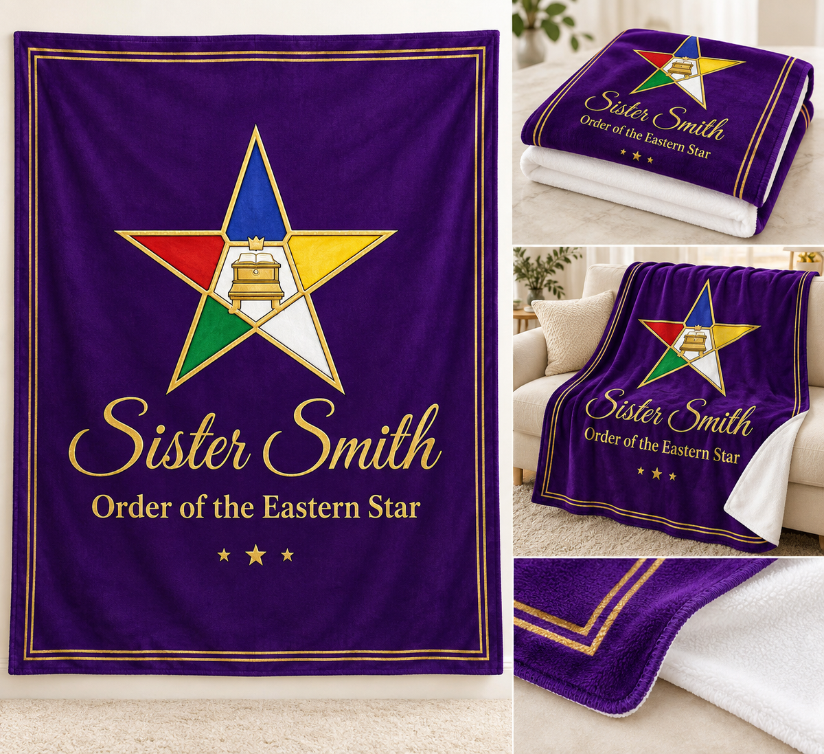 Custom Micro Fleece Blanket | Masonic & OES