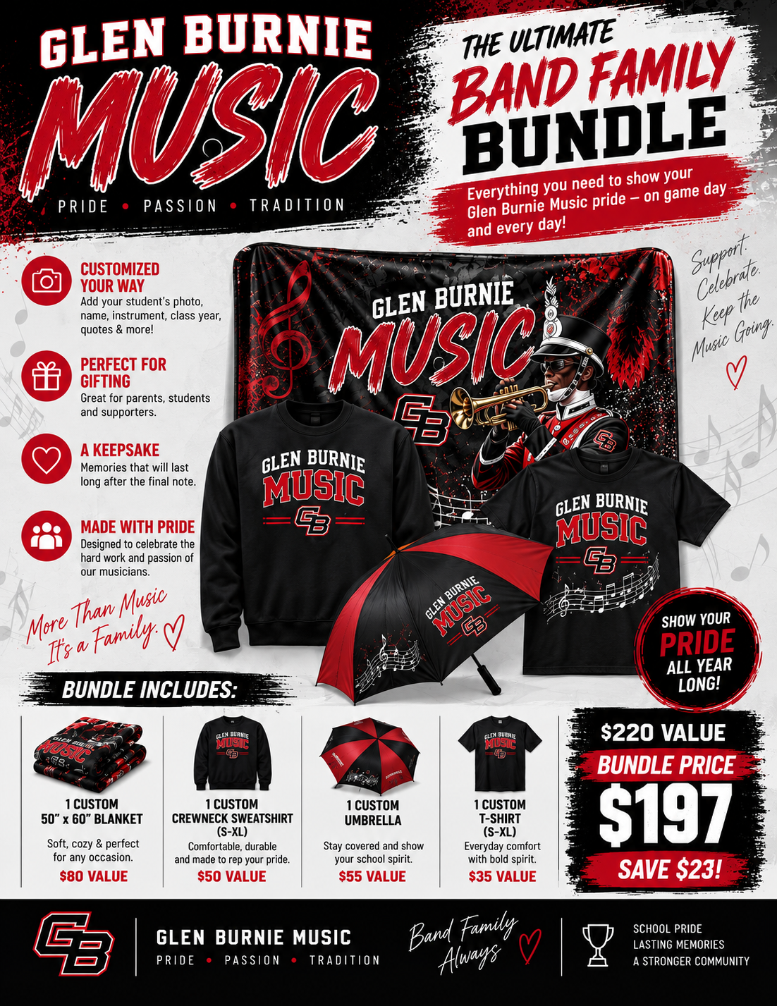 The Ultimate Band Family Bundle | Glen Burnie High School Music Bundle