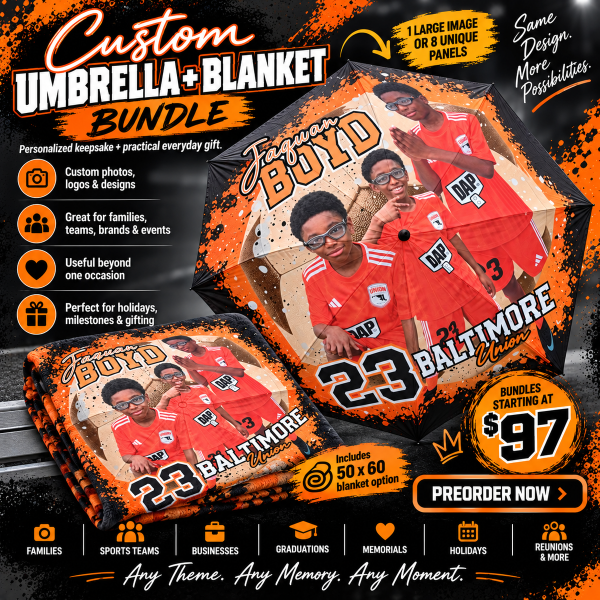 Custom 8-Panel Umbrella *Preorder*