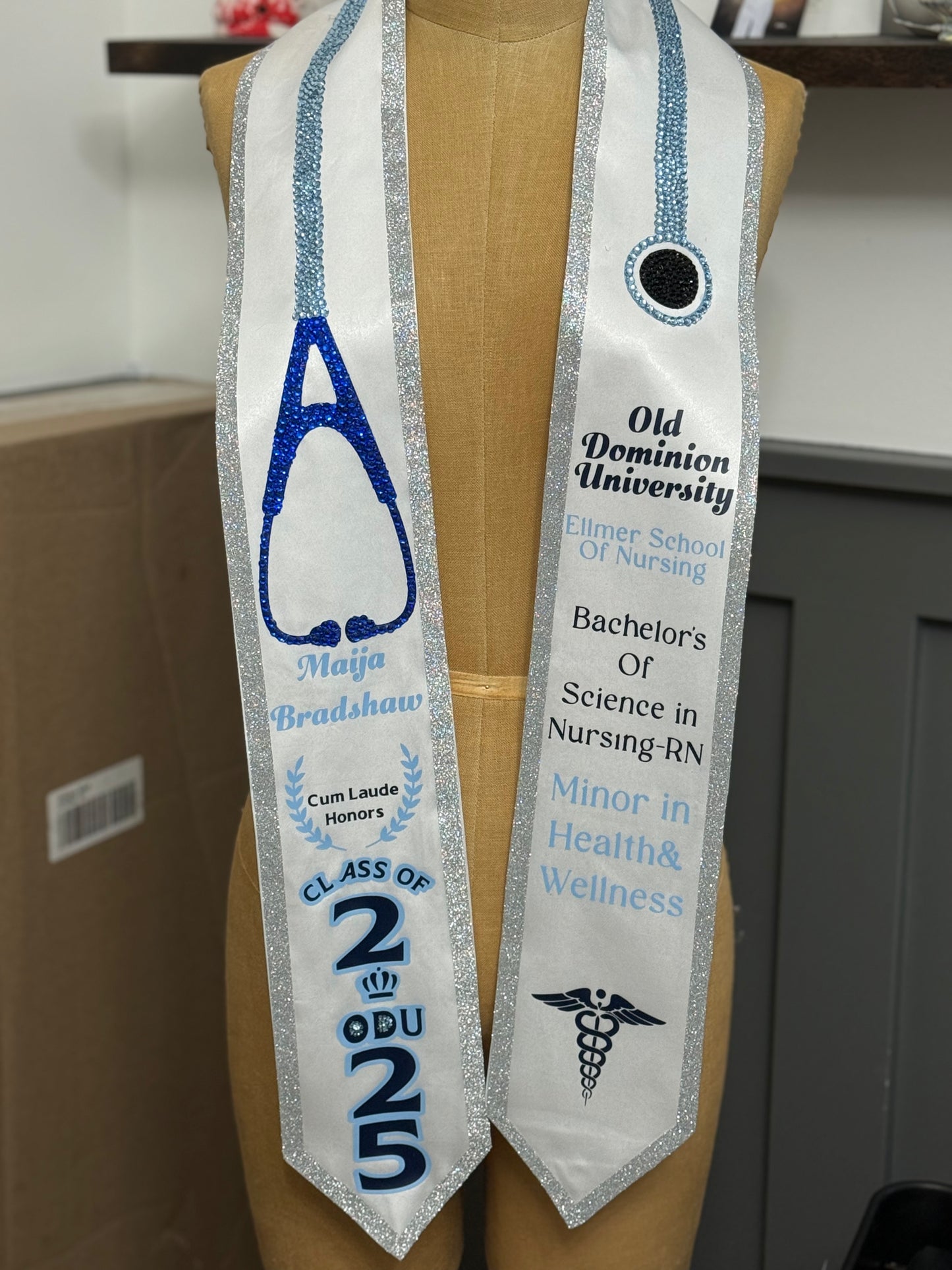 Custom Graduation Stole (Glitter and Bling Options)
