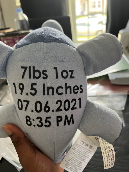 Birth Stats Plush
