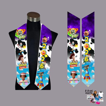 Custom Graduation Stole - Personalized Flat Design