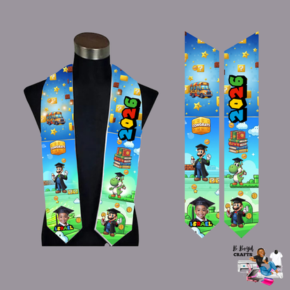 Custom Graduation Stole - Personalized Flat Design