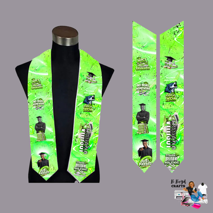 Custom Graduation Stole - Personalized Flat Design