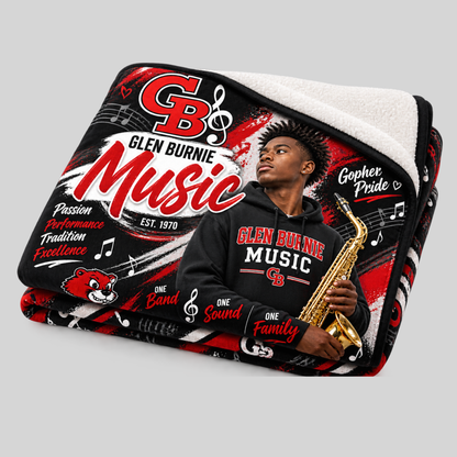Personalized Glen Burnie Music Micro Fleece Blanket | Custom Photo Gift