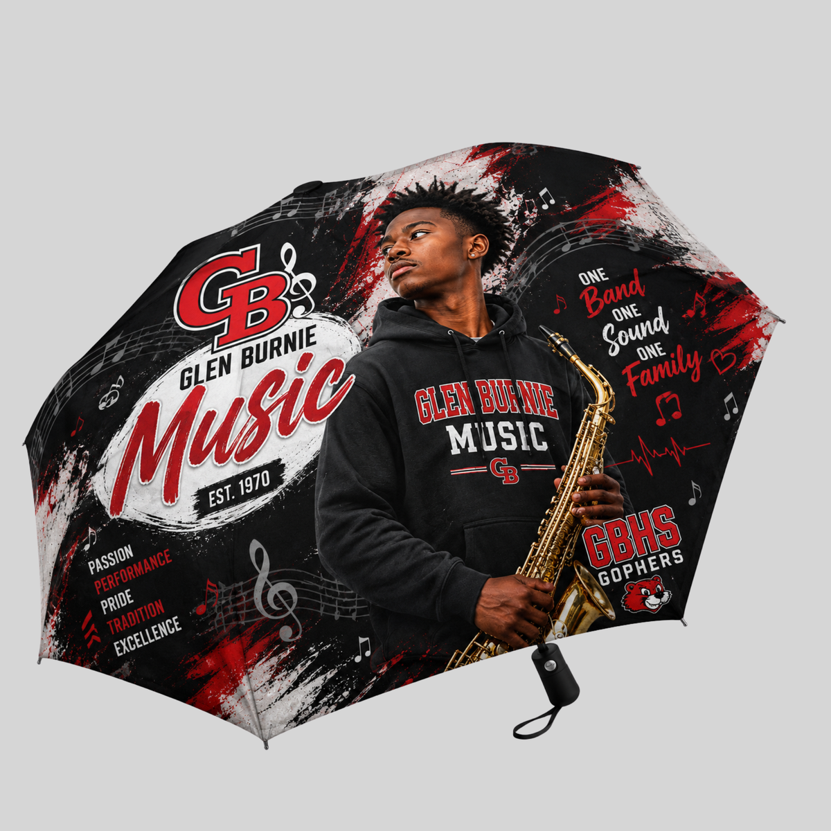 Personalized Glen Burnie Music Umbrella | Custom Photo Gift