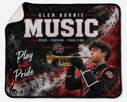 Personalized Glen Burnie Music Micro Fleece Blanket | Custom Photo Gift
