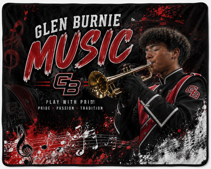 Personalized Glen Burnie Music Micro Fleece Blanket | Custom Photo Gift