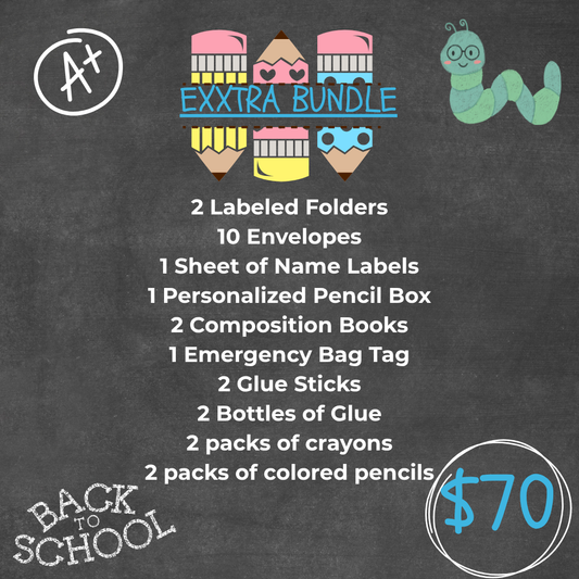 Exxtra Bundle | Custom School Supplies Bundles | Back To School | Personalized School Supplies