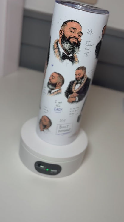 Custom Personality Sketch Tumbler | Personalized Character Portrait 20 oz Skinny Tumbler